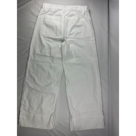 FRAME 70's Patch Pocket Crop Straight White in White Size 25 - Picture 5 of 11